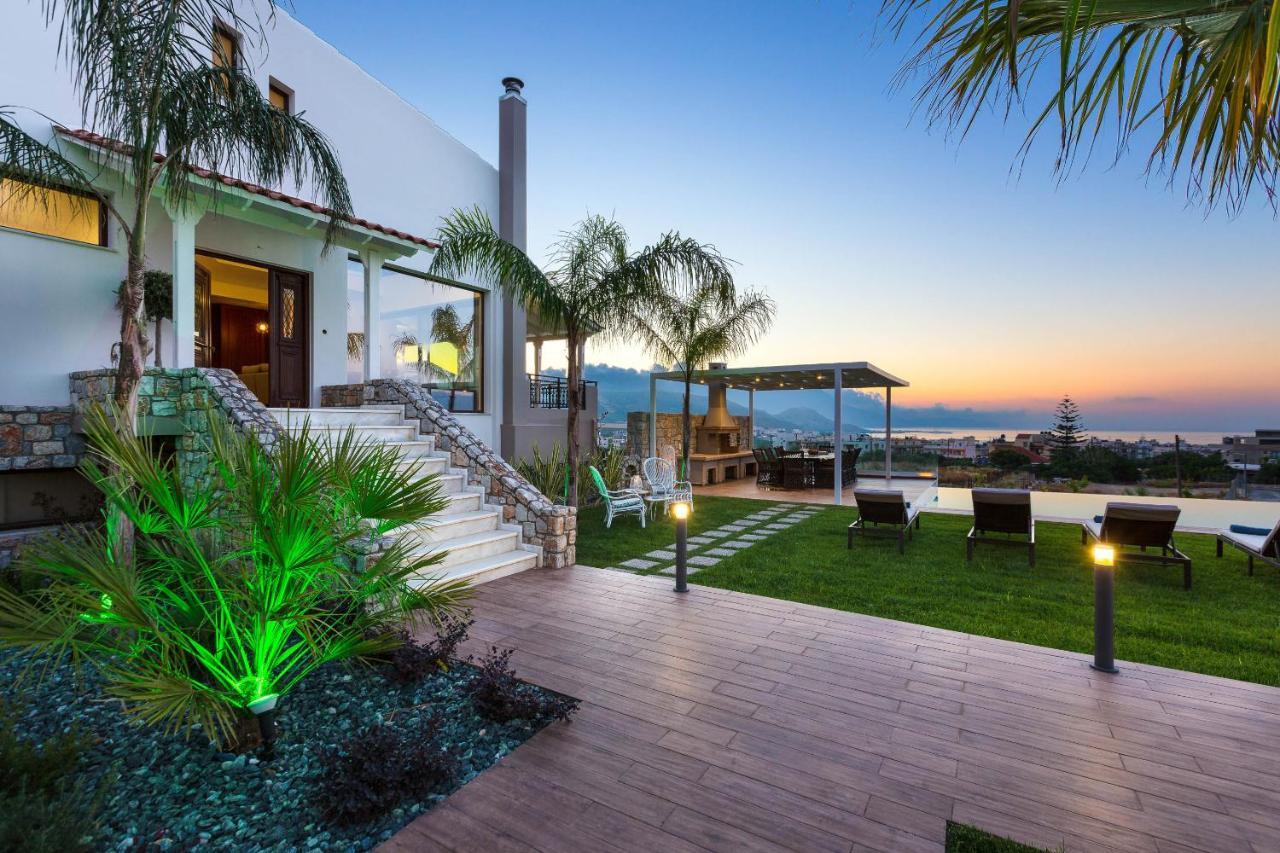 Villa Anemeli - Luxury Pool Villa With Gorgeous Seaview Kissamos Luaran gambar