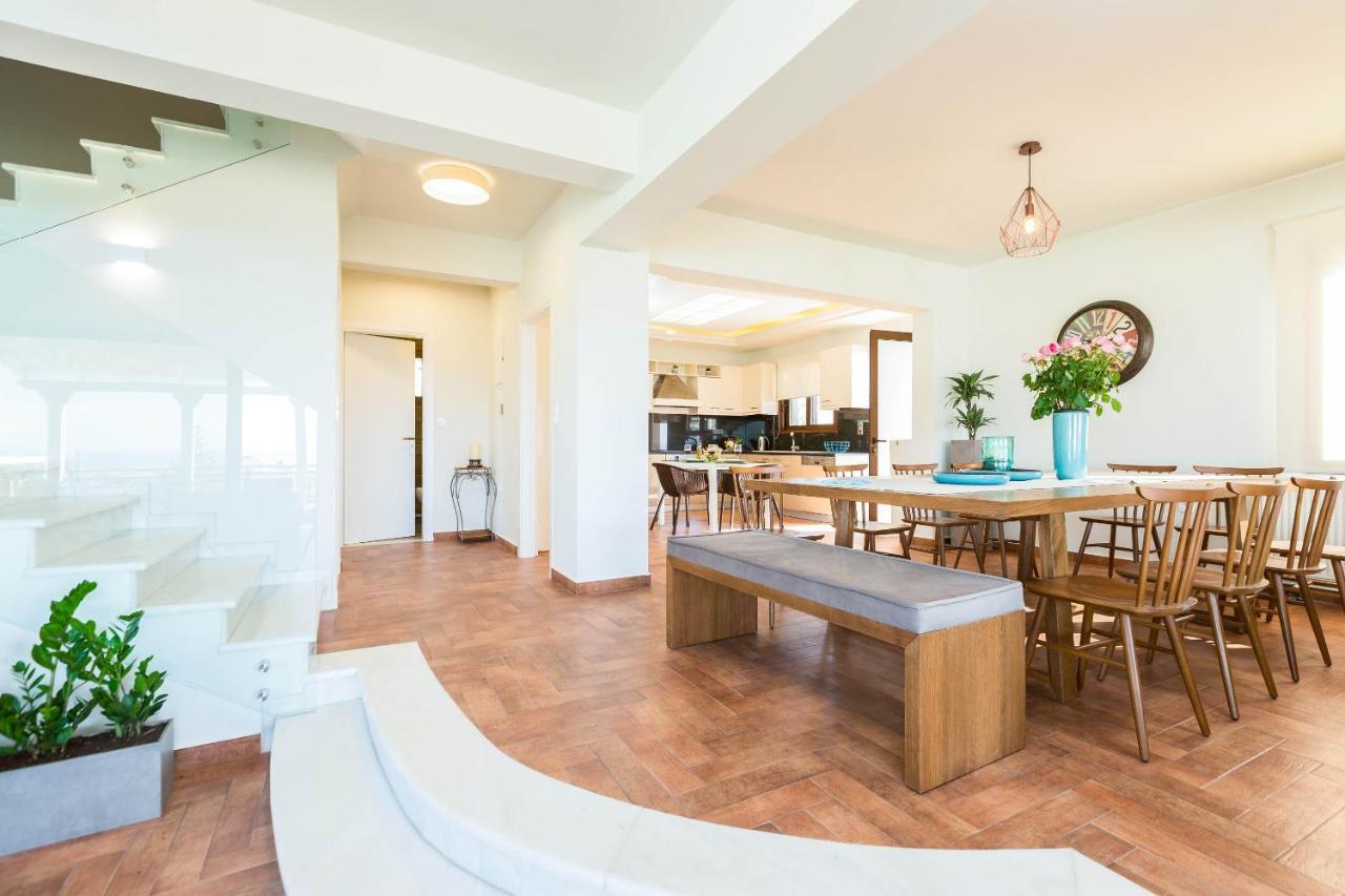 Villa Anemeli - Luxury Pool Villa With Gorgeous Seaview Kissamos Luaran gambar