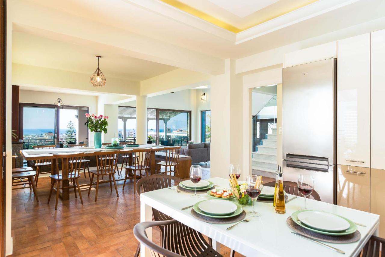 Villa Anemeli - Luxury Pool Villa With Gorgeous Seaview Kissamos Luaran gambar
