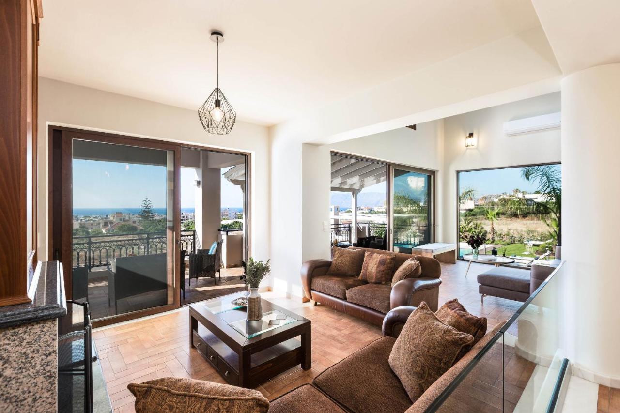 Villa Anemeli - Luxury Pool Villa With Gorgeous Seaview Kissamos Luaran gambar