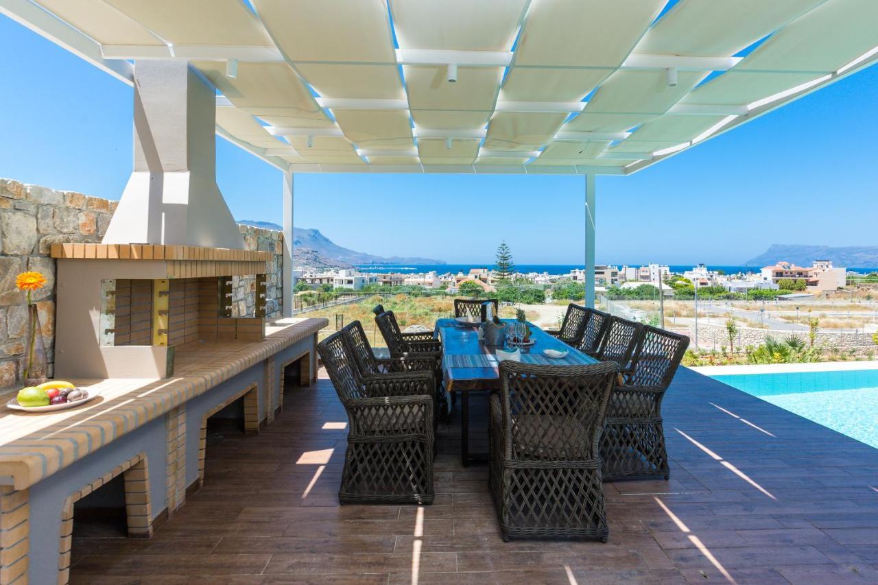Villa Anemeli - Luxury Pool Villa With Gorgeous Seaview Kissamos Luaran gambar