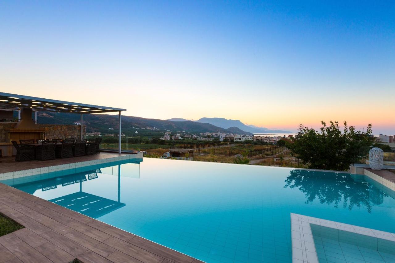 Villa Anemeli - Luxury Pool Villa With Gorgeous Seaview Kissamos Luaran gambar